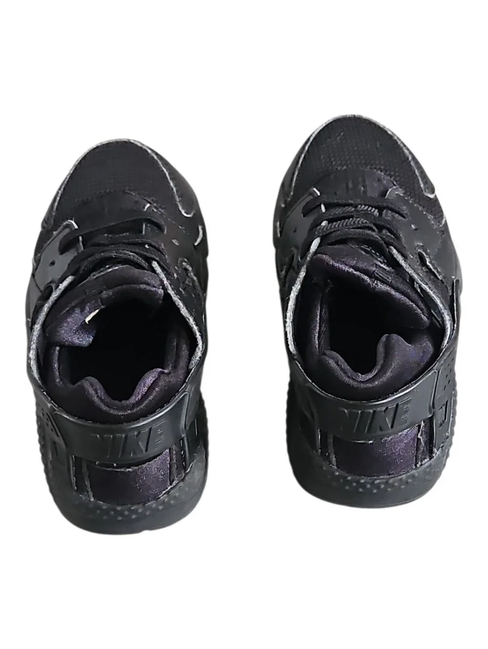 Nike Huarache Run Sneakers In Triple Black Boys Size 10C